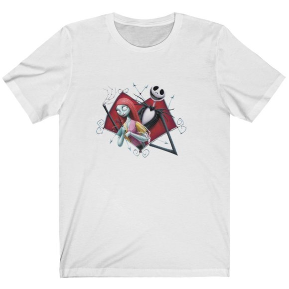 Jack and Sally " Love Never Dies" White Tee - Picture 1 of 4